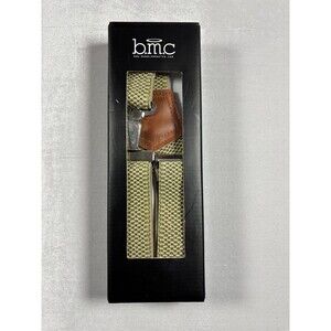 BMC Bundle Monster Khaki Elastic Suspenders Adjustable Clip-On New Box